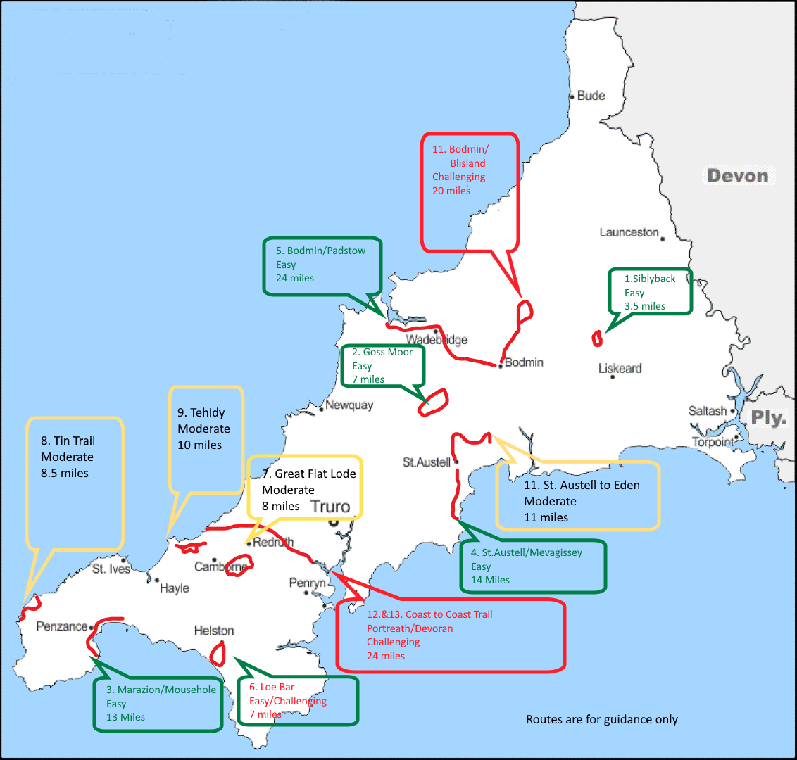 Longer Routes in Cornwall on foot or bike - Two Book Set - SIGNED/QUICK DISPATCH